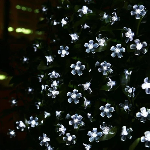 Гирлянда на солнечной батарее 5м 20 Led Белая праздничное освещение для сада дома улицы украшения подсветка клумбы светодиодная - Фото 3 Гирлянда на солнечной батарее 5м 20 Led Белая праздничное освещение для сада дома улицы украшения подсветка клумбы светодиодная - изображение 3