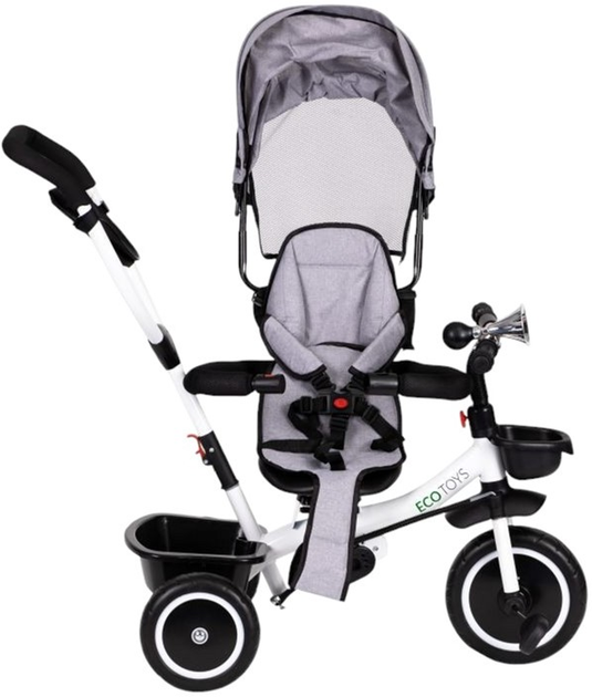 Триколісний велосипед EcoToys прогулянковий візок YM-BT-2 Gray (5903089068105) - зображення 3