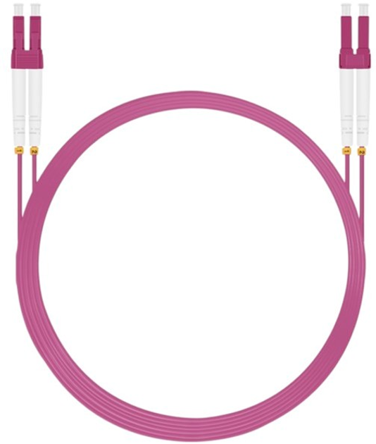 Patchcord światłowodowy Helos LC/LC Duplex 50/125µm OM4 7.5 m Pink (4005938157044) - obraz 2