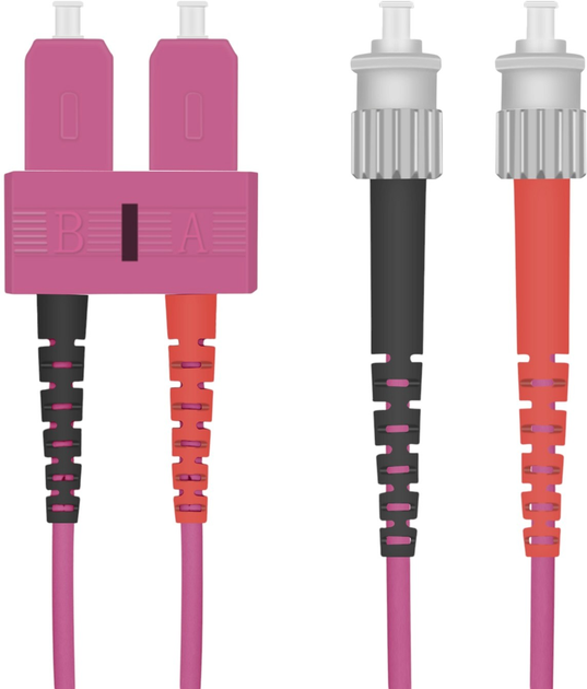 Patchcord światłowodowy Helos ST/ST Duplex 50/125µm OM4 10 m Violet (4005938264278) - obraz 1