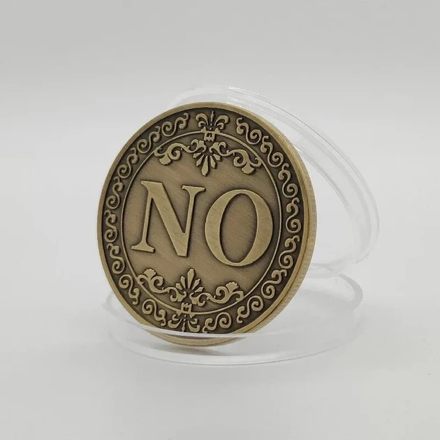 Сувенірна подарункова монета Yes/No (Так/Ні), монета для прийняття рішень, у чохлі-капсулі, золотого кольору - Фото 3 Сувенірна подарункова монета Yes/No (Так/Ні), монета для прийняття рішень, у чохлі-капсулі, золотого кольору - зображення 3