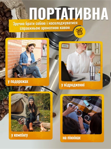 Кофемолка ручная механическая мельница для кофе с керамическими жерновами и регулировкой степени помола Brillix MCG-709 - Фото 8 Кофемолка ручная механическая мельница для кофе с керамическими жерновами и регулировкой степени помола Brillix MCG-709 - изображение 8