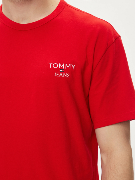 Футболка бавовняна чоловіча Tommy Jeans DM0DM18872-XNL L Червона (8720645846680) - зображення 5