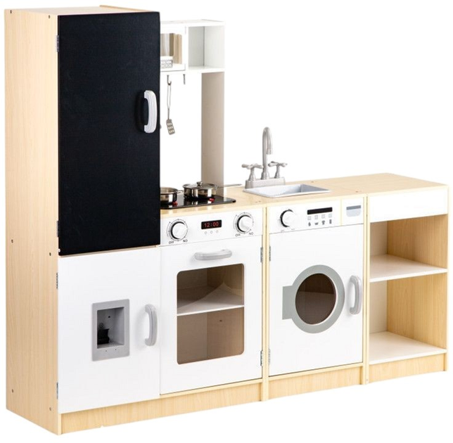 Zestaw do gry EcoToys Drewniana kuchnia XXL LED PLK547 (5903769971480) - obraz 3