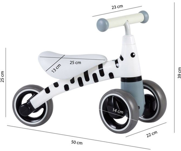 Rowerek biegowy EcoToys Zebra LB1603 White (5903089062264) - obraz 8