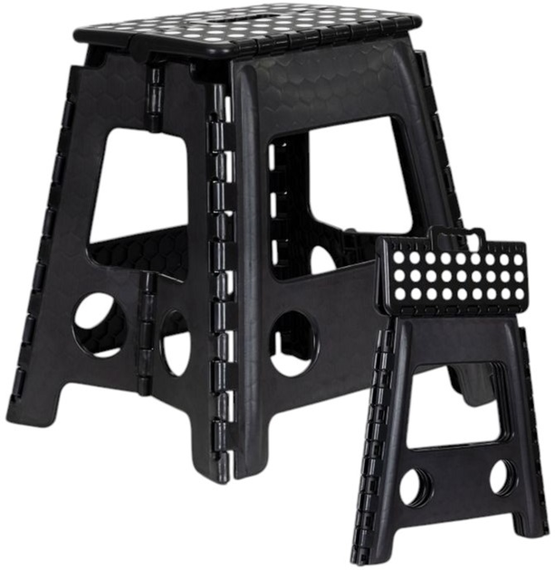 Stołek ModernHome by Multistore składany 31 x 39 x 39 cm Black (5903769979141) - obraz 5