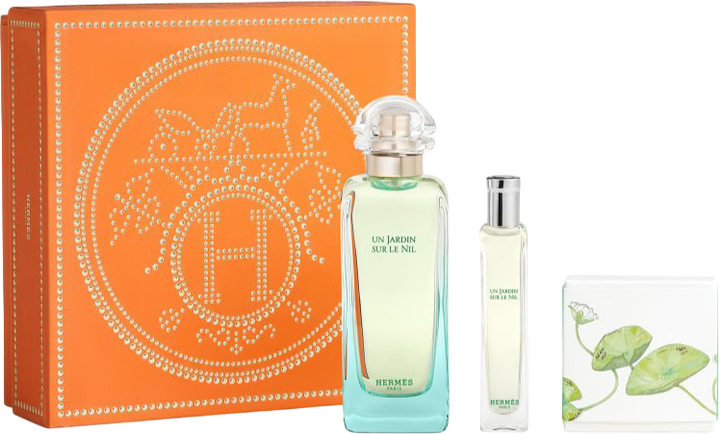 Zestaw unisex Hermes Un Jardin Sur Le Nil Woda toaletowa 100 ml + Woda toaletowa 15 ml + Mydło 50 g (3346130438359) - obraz 1