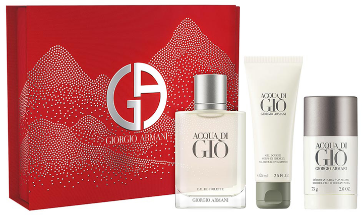 Набір для чоловіків Giorgio Armani Acqua di Gio Туалетна вода 100 мл + Гель для душу 75 мл + Дезодорант-стік 75 г (3614274337211) - зображення 1