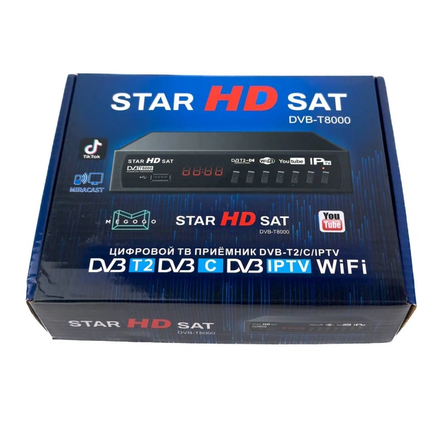 Приставка тюнер T2 Star HD Sat DVB-T8000 USB HDMI RCA черный - изображение 2