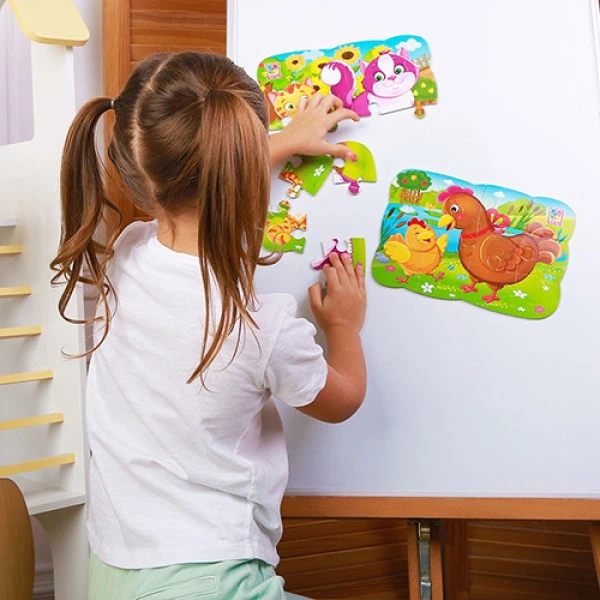 Магнитные пазлы для детей Vladi Toys VT3205-78 P Курочка и цыпленок, 12 элементов (VT3205-78-RT) - изображение 3