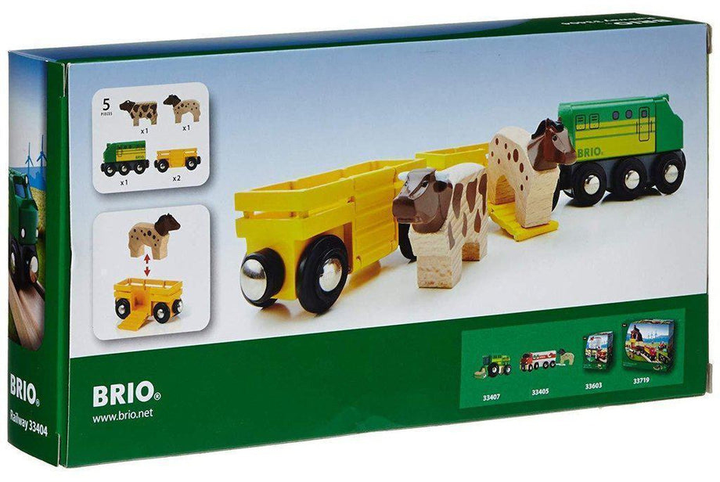 Іграшковий локомотив Brio World Farm Train 5 деталей (7312350334043) (955555908010992) - Уцінка - зображення 1