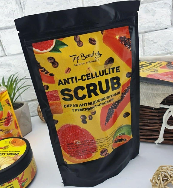 Антицелюлітний скраб Top Beauty Anti-Cellulite Scrub Грейпфрут - Папая 200 г - зображення 5