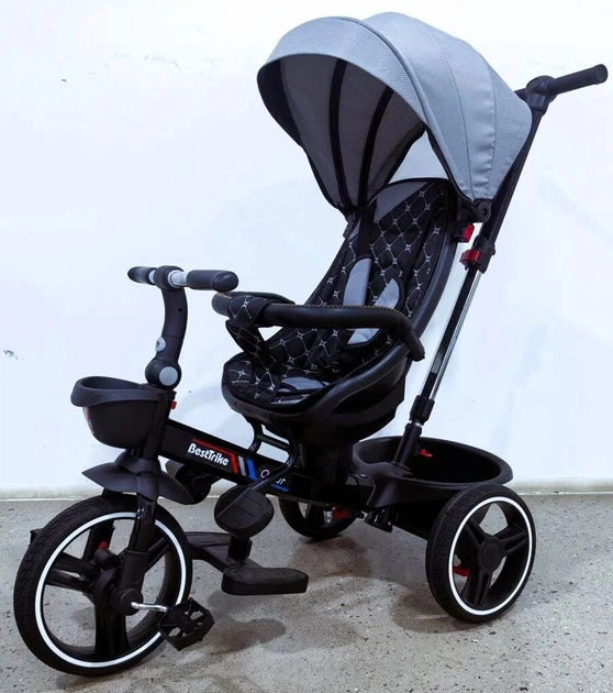 Трехколесный велосипед коляска BestTrike "Oscar" 6390 – 19-306 с телескопической ручкой - Фото 1 Трехколесный велосипед коляска BestTrike "Oscar" 6390 – 19-306 с телескопической ручкой - изображение 1