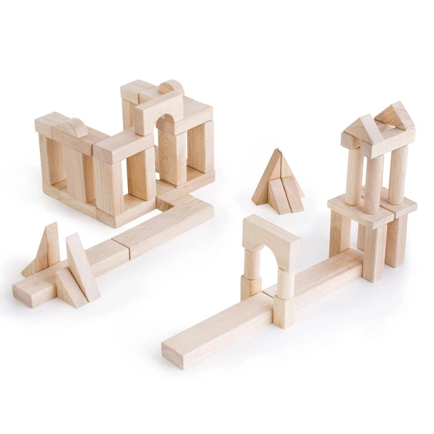 Деревянные кубики Guidecraft Unit Blocks из неокрашенного дерева Геометрические формы, 84 шт. (G2121B) - изображение 2