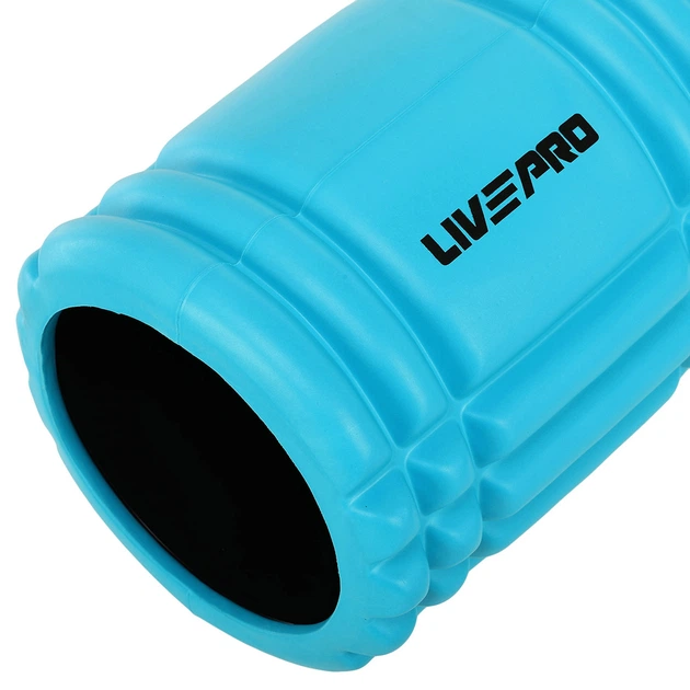 Роллер для занятий йогой массажный мфр ролик LivePro Grid 3D Roller 8231 размер 33х13см Blue - изображение 4