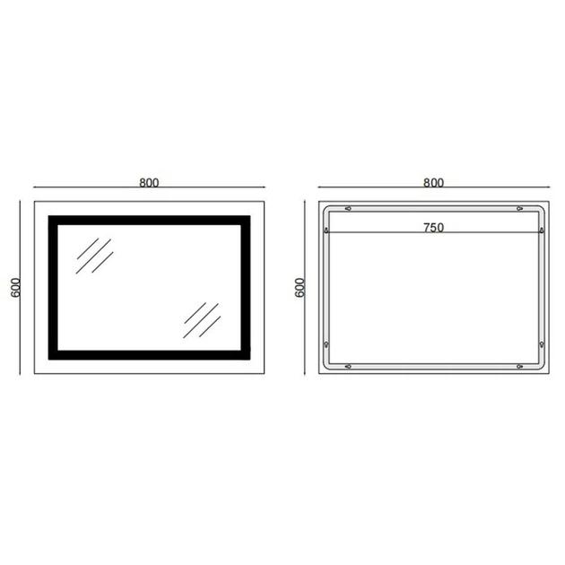 Дзеркало MIXXUS TALL MR08-80x60-REVERSE з LED Touch, Anti-fog, димером, рег. яскравості (MI6659) - изображение 13