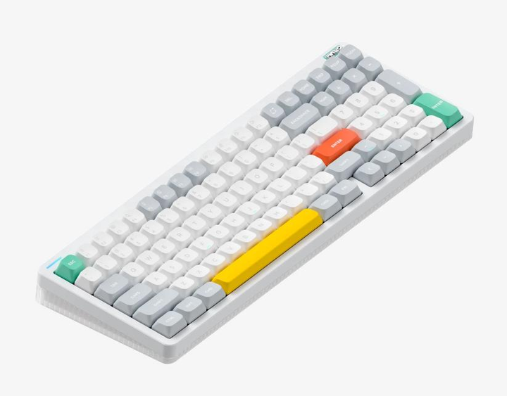Бездротова механічна клавіатура NuPhy Halo96 V2 / Lemon (tactile, 55gf) / Color - Ionic White/ Hot-Swappable, RGB, ANSI US - зображення 1