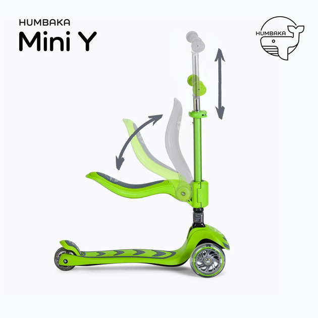 Hulajnoga dziecięca Humbaka Mini Y trójkołowa Zielona (5904823999679) - obraz 10
