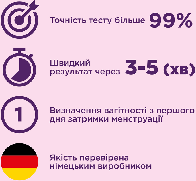 Тест-смужка для визначення вагітності Evitest 1 шт (4033033417039) - зображення 2