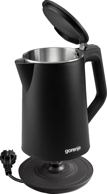 Электрочайник Gorenje K15DWBK, 1,5л, 2,200 Вт, корпус- нержав., Strix, матовый, черный - Фото 4 Электрочайник Gorenje K15DWBK, 1,5л, 2,200 Вт, корпус- нержав., Strix, матовый, черный - изображение 4