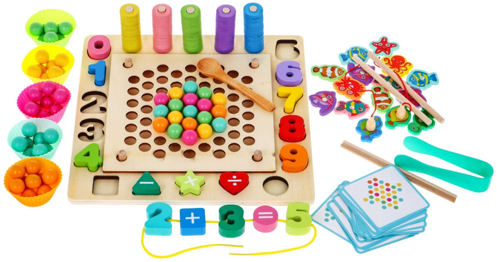 Zestaw gier edukacyjnych 6 w 1 Sorter łowienie rybek nauka liczb (5903864951097) - obraz 4