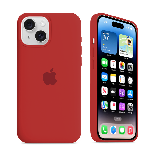 Чохол Kassel Silicone Full Case Protective для iPhone 15 з мікрофіброю червоний Red - Фото 1 Чохол Kassel Silicone Full Case Protective для iPhone 15 з мікрофіброю червоний Red - зображення 1