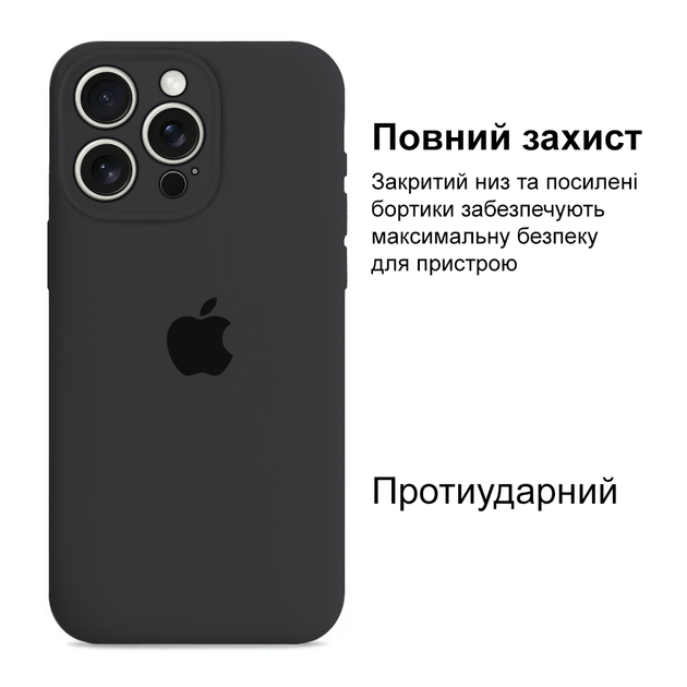 Чохол із захистом камери Kassel Silicone Camera Protective для iPhone 13 Pro (15) темно-сірий Charcoal Gray - Фото 2 Чохол із захистом камери Kassel Silicone Camera Protective для iPhone 13 Pro (15) темно-сірий Charcoal Gray - зображення 2