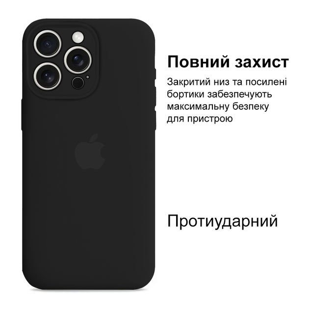 Чехол силиконовый противоударный с MagSafe для iPhone 16 Pro защита камеры усиленные борты черный SR-547 - изображение 6