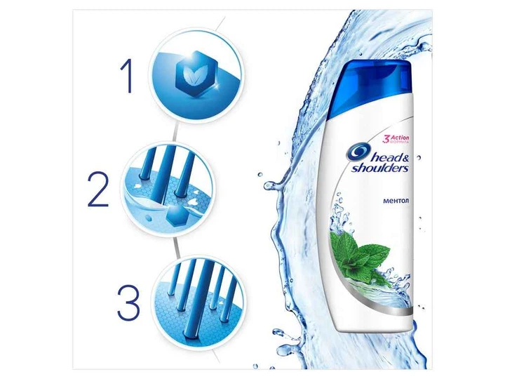 Шампунь HEAD & SHOULDERS 400мл Проти лупи Ментол - изображение 4