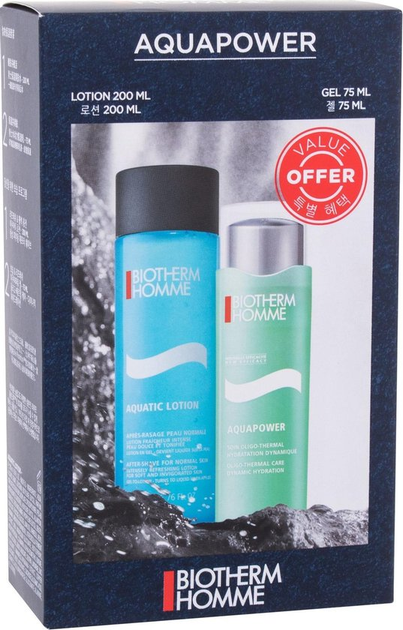 Zestaw do pielęgnacji twarzy dla mężczyzn Biotherm Homme Aquapower Żel nawilżający 75 ml + Balsam łagodzący tonizujący 200 ml (3660732087884) - obraz 3