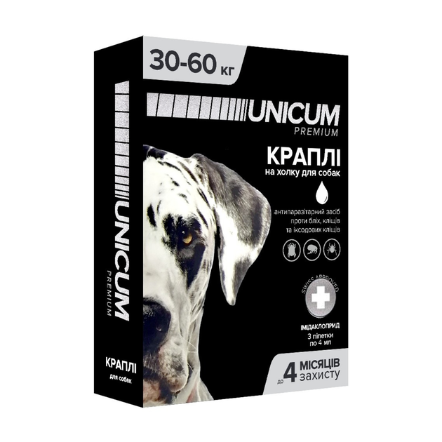Краплі UNICUM premium 12мл від бліх та кліщів для собак вагою 30-60 кг - Фото 1 Краплі UNICUM premium 12мл від бліх та кліщів для собак вагою 30-60 кг - изображение 1