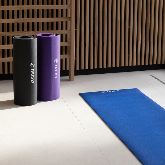 Килимок для йоги Trexo YM-P01F 6 мм Purple (5904823002300) - зображення 7
