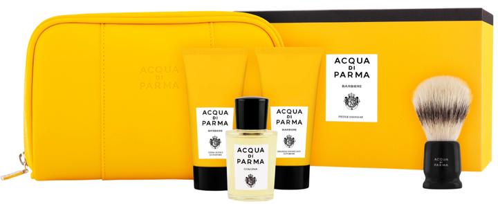 Zestaw do golenia Acqua di Parma Barbiere Pędzel do golenia + Balsam nawilżający 40 ml + Krem do golenia 40 ml + Woda kolońska 20 ml + Kosmetyczka (8028713520266) - obraz 1