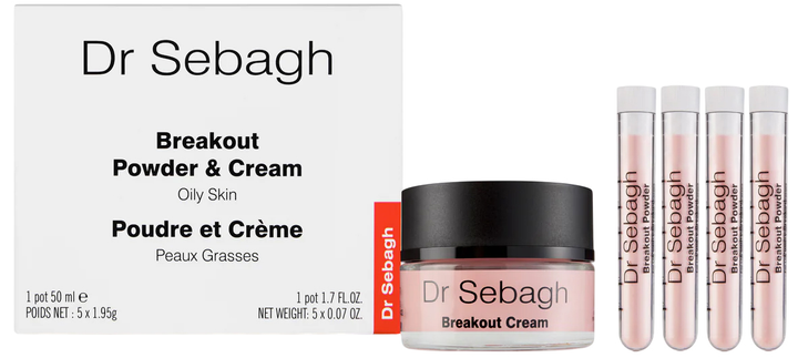 Zestaw do pielęgnacji twarzy Dr Sebagh Breakout Krem 50 ml + Puder w proszku 5x1.5 g (3760141620105) - obraz 2