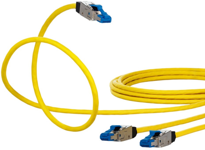 Патч-корд Metz Connect 40G AWG 26 Cat 8.1 0.5 m Yellow (13084H0577-E) - зображення 2