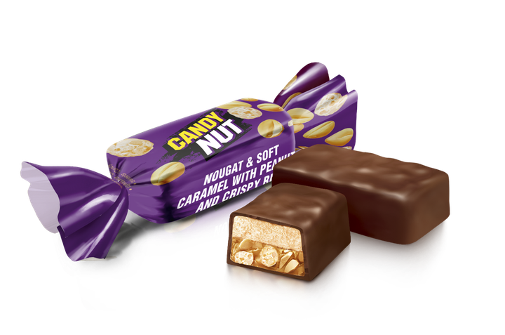 Конфеты глазированные Roshen Candy Nut Нуга и мягкая карамель с ...
