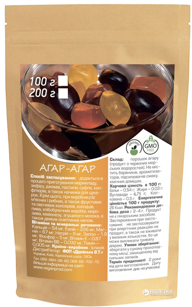 Агар-агар 1200 Veganprod 100 г (2500224001001) – купить по выгодной ...
