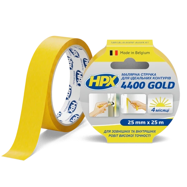 Стрічка малярна помаранчева HPX 4400 Gold 25мм*25м - Фото 1 Стрічка малярна помаранчева HPX 4400 Gold 25мм*25м - изображение 1