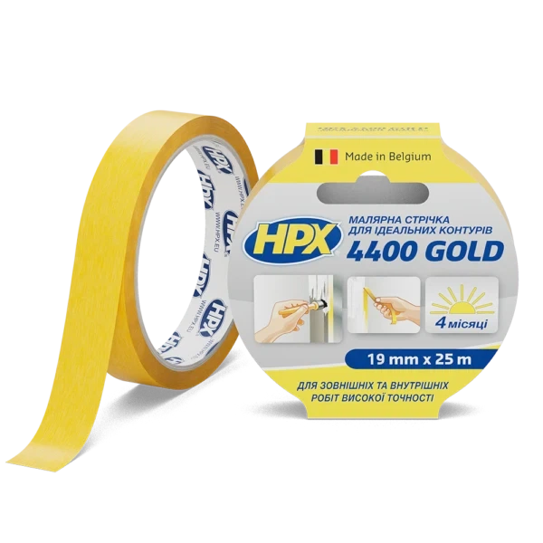 Стрічка малярна помаранчева HPX 4400 Gold 19мм*25м - Фото 1 Стрічка малярна помаранчева HPX 4400 Gold 19мм*25м - зображення 1