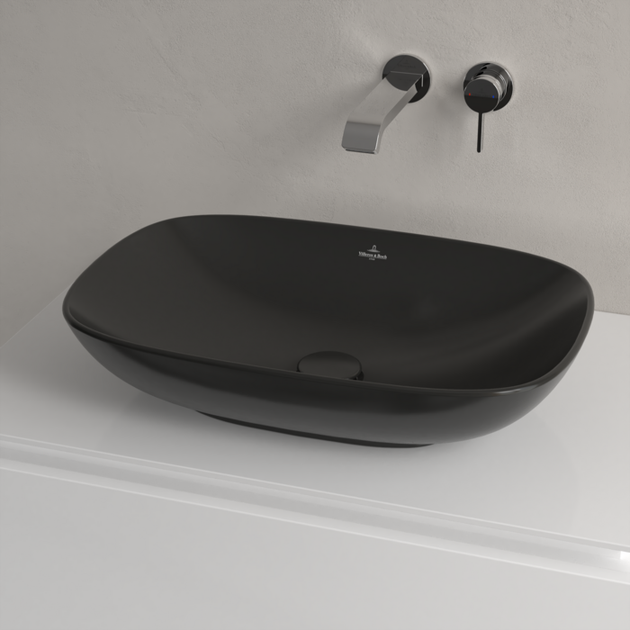 Умивальник накладний VILLEROY&BOCH Loop&Friends 560x380x120мм прямокутний чорний 4A4901S5 - зображення 2