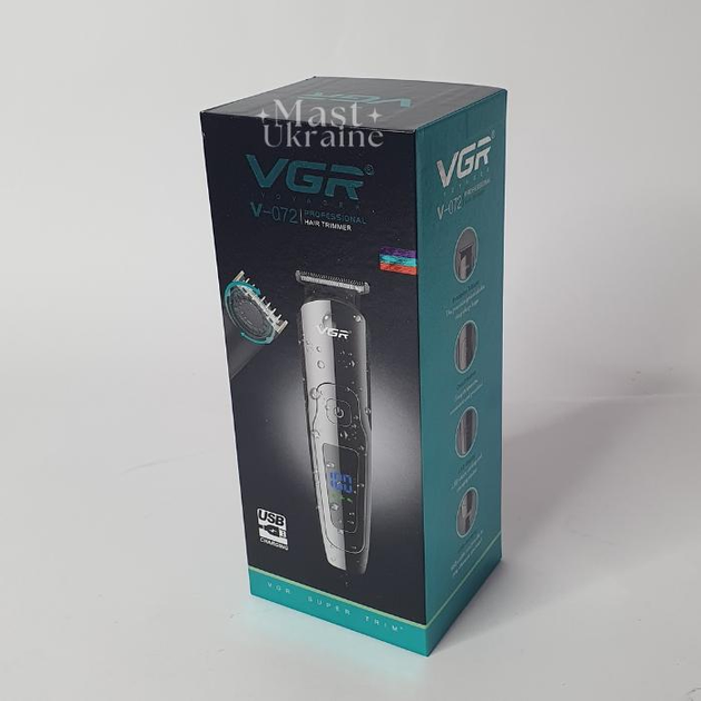 Водонепроникний триммер для стрижки VGR V-072 з регулювальною насадкою та дисплеєм -G-072. - зображення 10