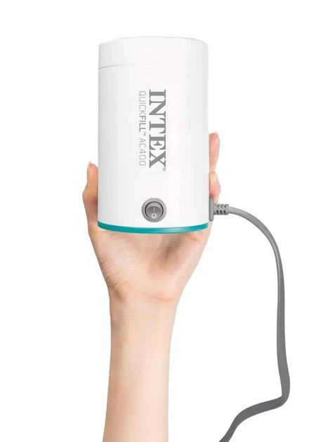 Електричний насос 400 л/хв для надування та здування надувних виробів Intex 66646 Білий - Фото 3 Електричний насос 400 л/хв для надування та здування надувних виробів Intex 66646 Білий - зображення 3