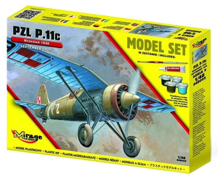 Збірна модель Mirage Hobby 848095 Літак P.11c 1939 року 1:48 (5901463848954) - зображення 1