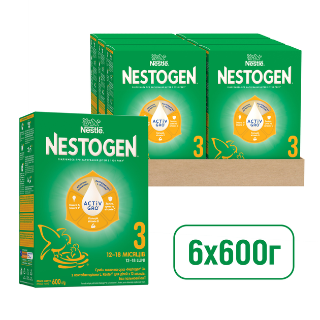 Суміш молочна дитяча NESTLE (Нестле) Нестожен 3 з лактобактеріями L. Reuteri з 12 місяців 600 г (8445290890207) - зображення 7