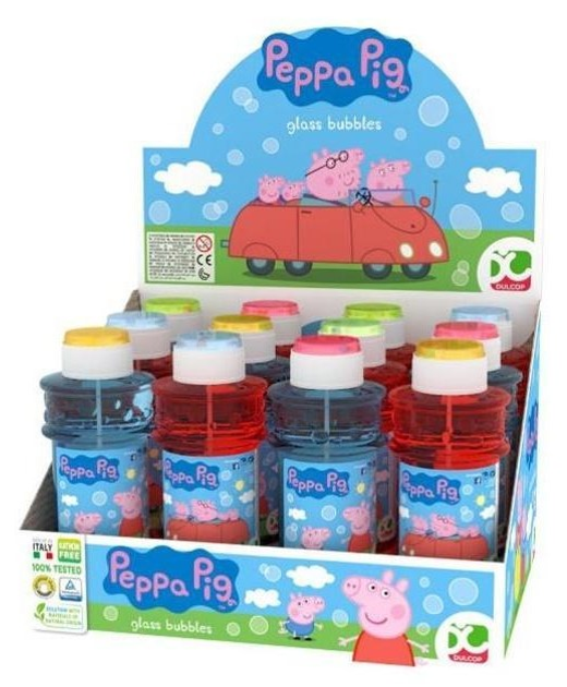 Zestaw baniek mydlanych Dulcop Peppa Pig 12 szt x 300 ml (8007315060707) - obraz 1