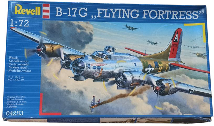 Важкий бомбардувальник 1:72 Revell B-17G Flying Fortress (1943 р. США) (04283) (955555908499385) - Уцінка - зображення 2