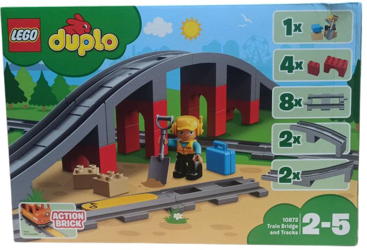 Конструктор LEGO DUPLO Залізничний міст і рейки 26 деталей (10872) (955555908547134) - Уцінка - зображення 2