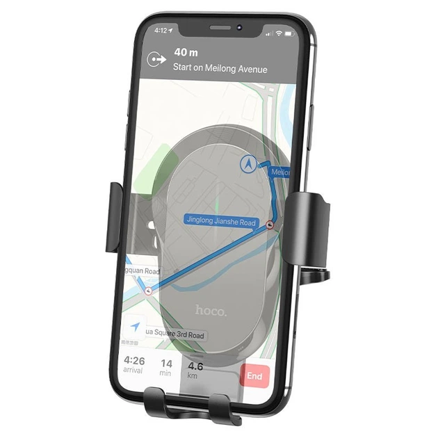 Автомобильный держатель Hoco CA105 для телефона с беспроводной зарядкой 15W в воздуховод Black - Фото 6 Автомобильный держатель Hoco CA105 для телефона с беспроводной зарядкой 15W в воздуховод Black - изображение 6
