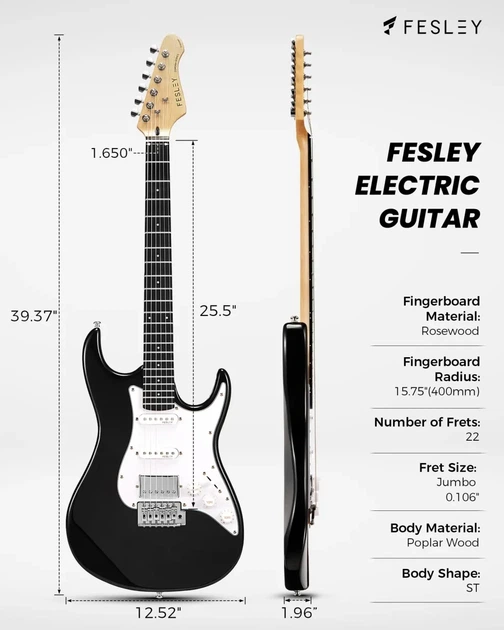 Электрогитара Fesley FST100 BK (комплект) - изображение 2