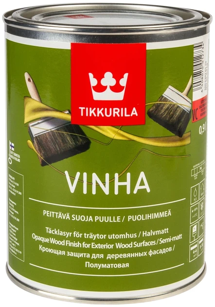 Краска для наружных деревянных поверхностей TIKKURILA VINHA (ТИККУРИЛА ВИНХА) 0.9л (VC), колеруется - Фото 1 Краска для наружных деревянных поверхностей TIKKURILA VINHA (ТИККУРИЛА ВИНХА) 0.9л (VC), колеруется - изображение 1